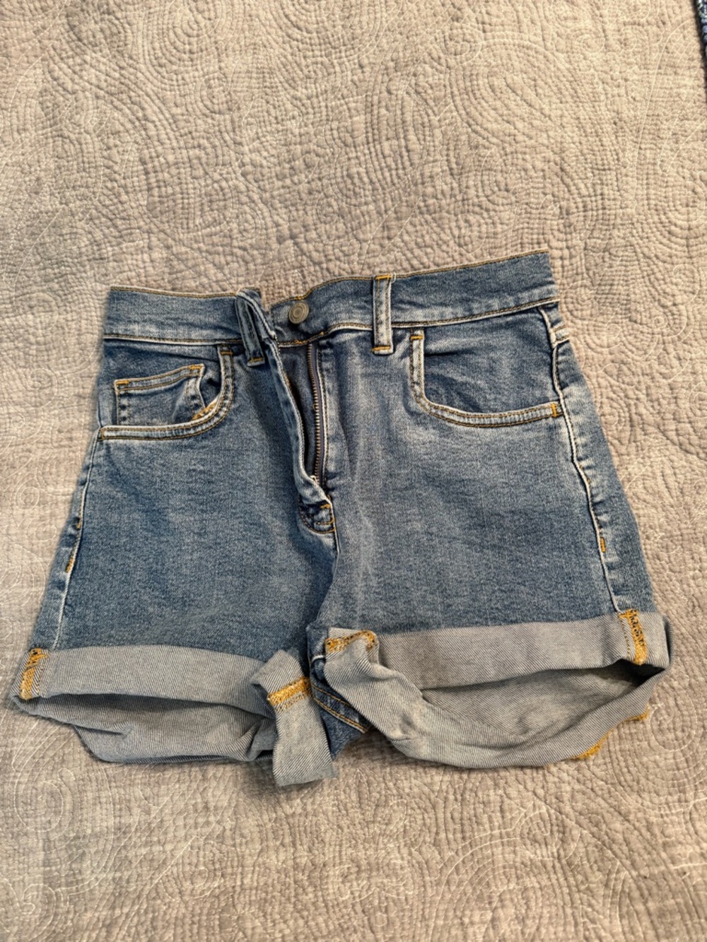 Wilfred Light Blue Rolled-Hem Denim Shorts